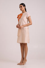 Kayo - Sunset & Almond Cutwork Short Dress