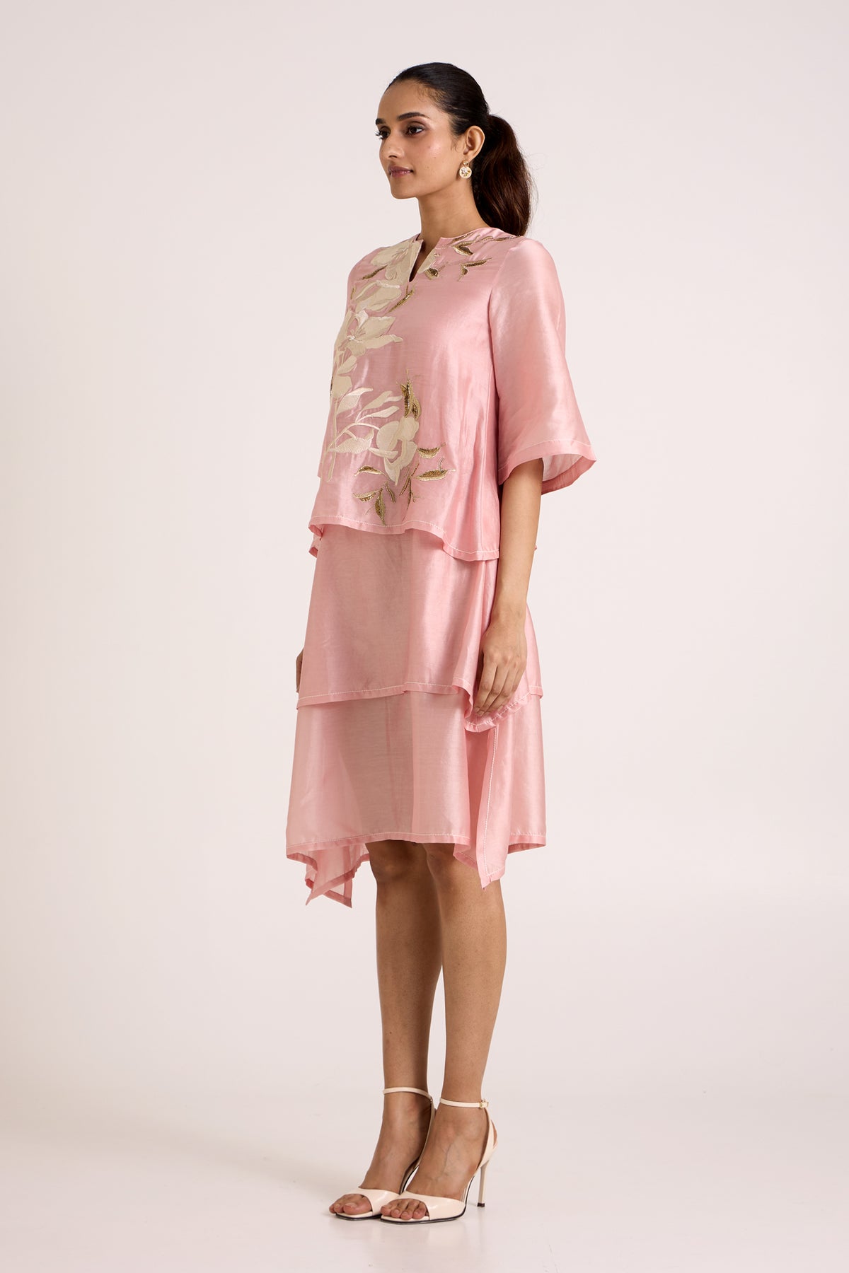 Ice Pink Quinn - Terraced Short Dress