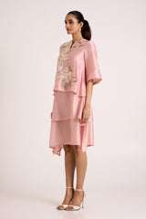 Ice Pink Quinn - Terraced Short Dress