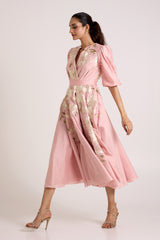Ice Pink Saira - Circular Midi Dress