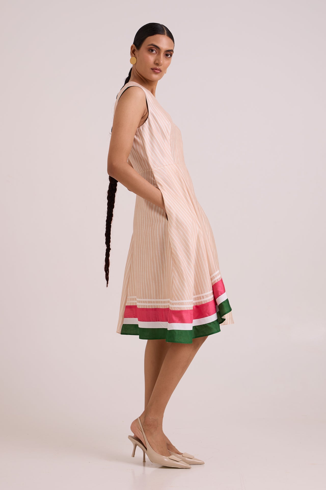 Bambi - Almond Striped Cruise Dress