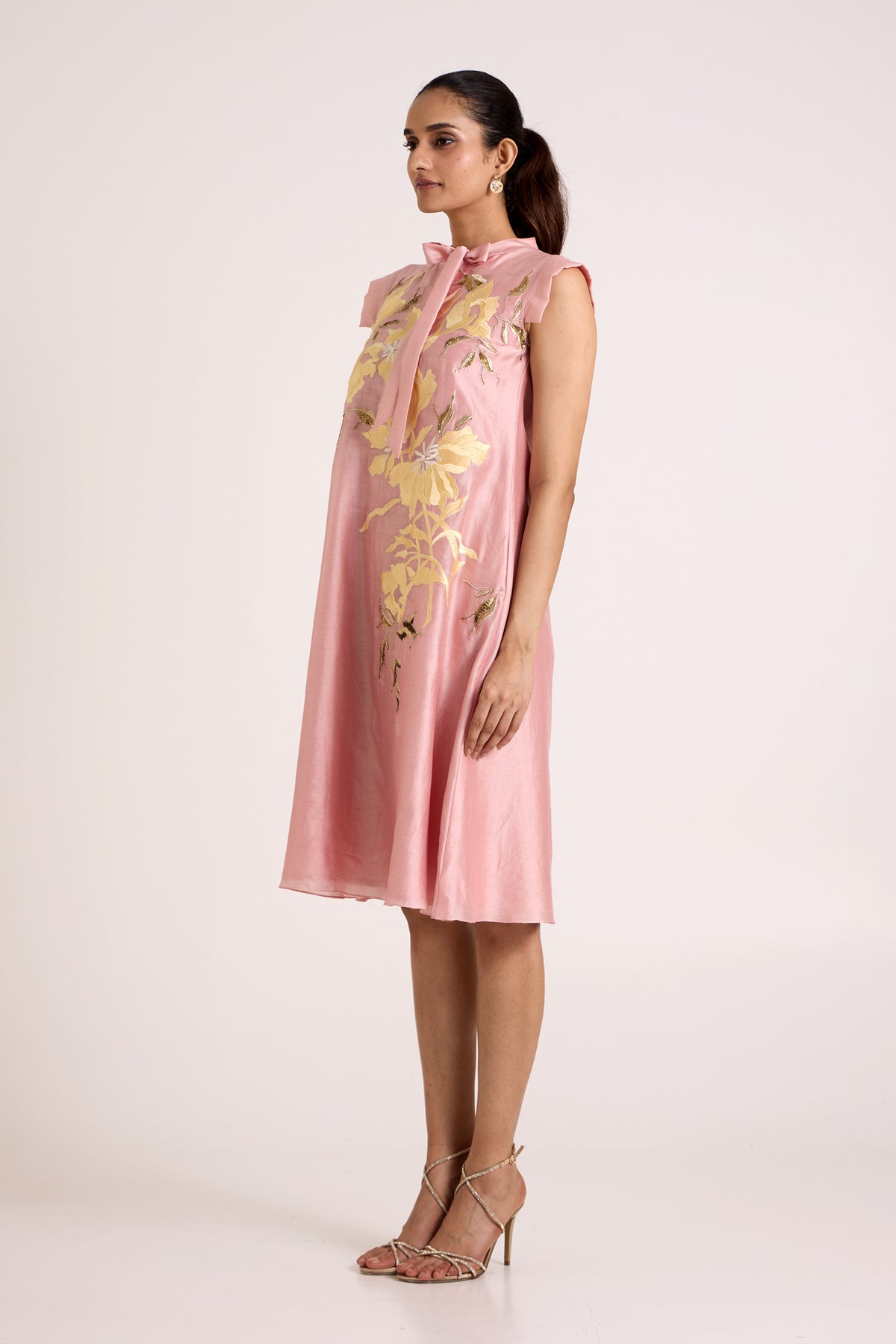 Ice Pink Helga - Tab Sleeve Day Dress