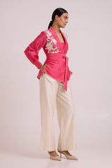 Petra - Wrap Blazer Top + Obi Belt + Pant Set