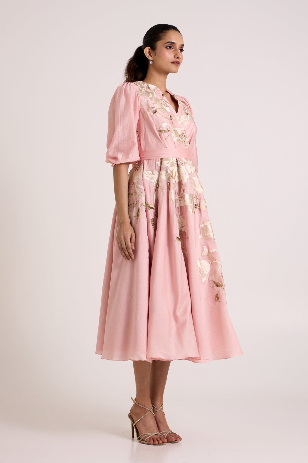 Ice Pink Saira - Circular Midi Dress