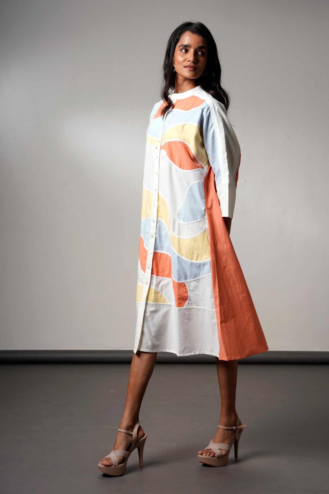 Morado-brushstroke-midi-dress