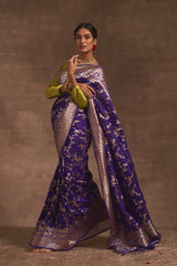 'Champai Noor' Baigani Kadhua Benarasi Handloom Sari