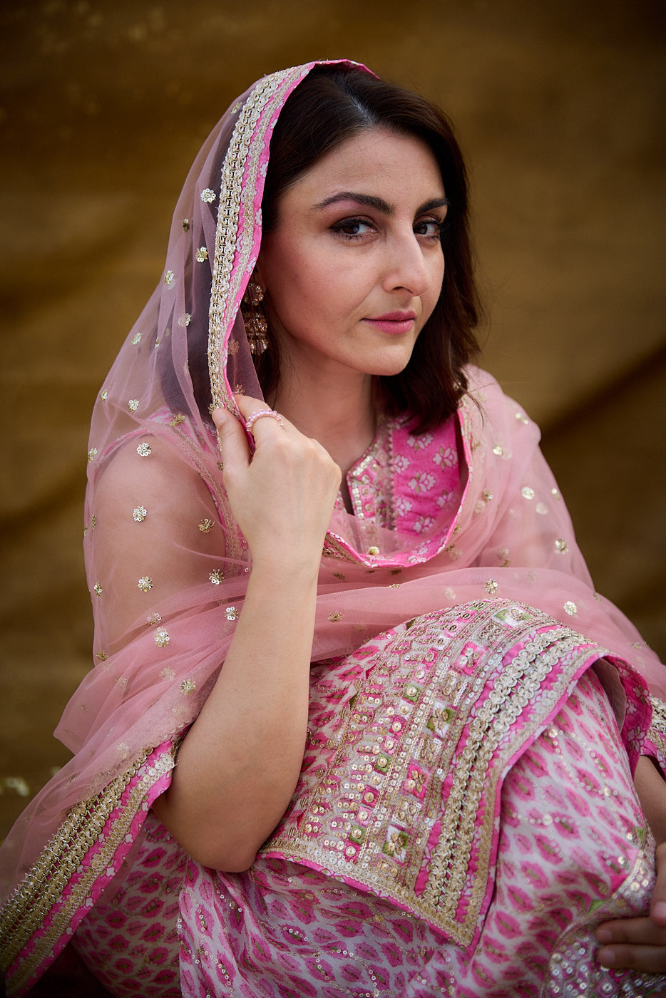 Soha Ali Khan in Dhruvi Sharara Set