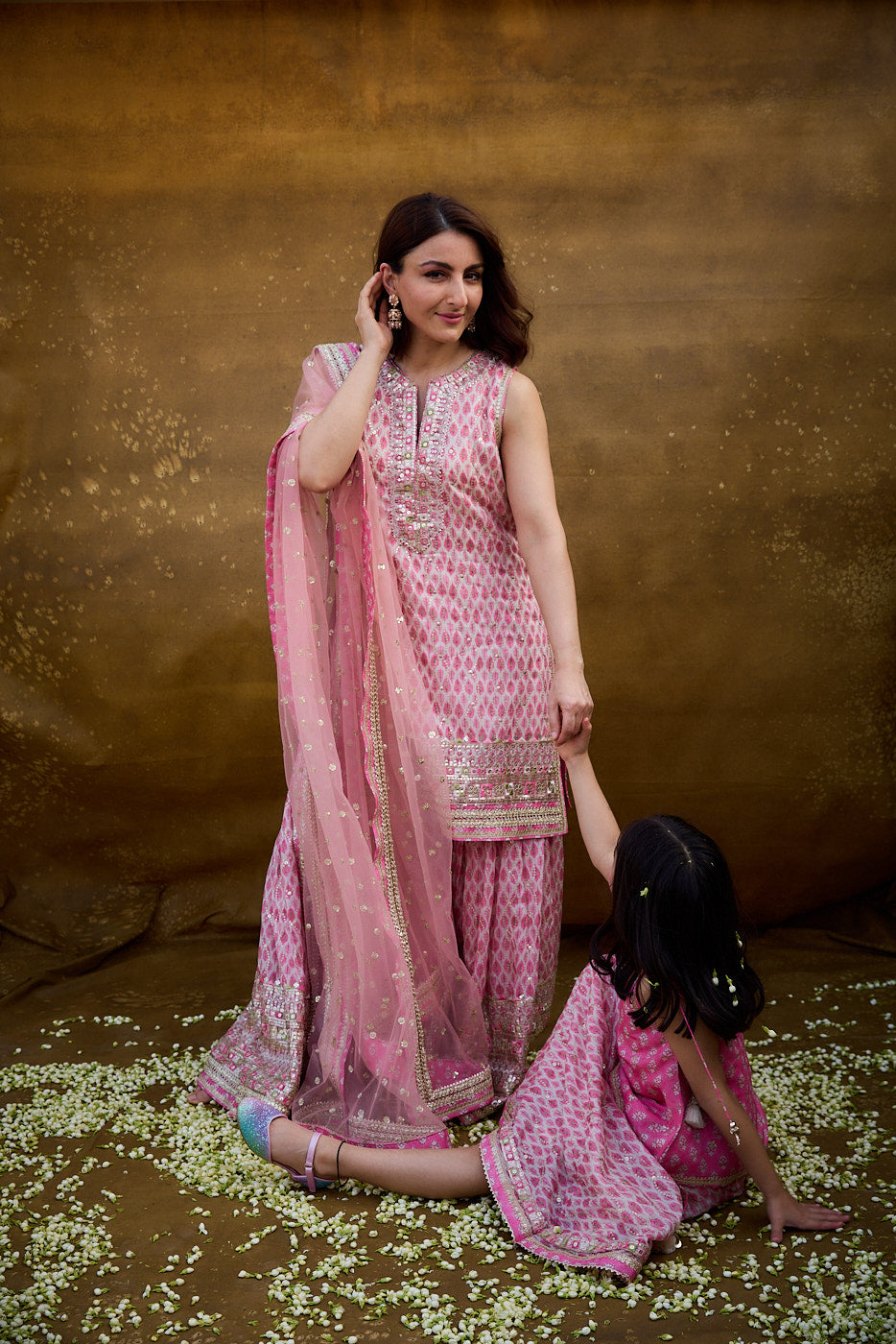 Soha Ali Khan in Dhruvi Sharara Set