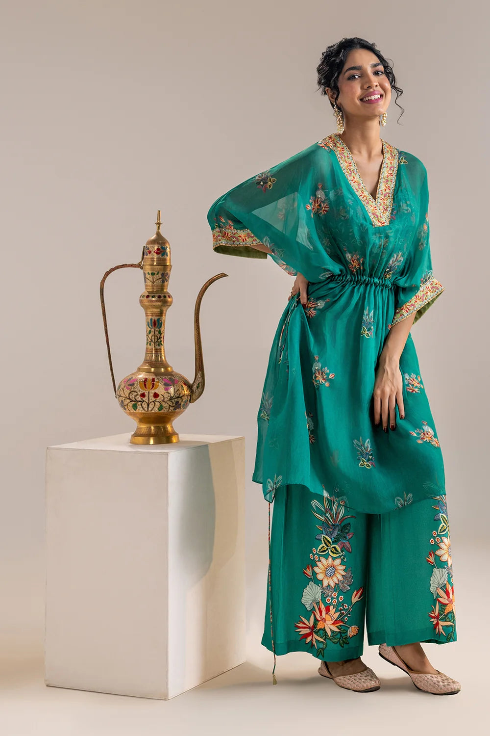 Aarani Embellished Pant Set with a Cape