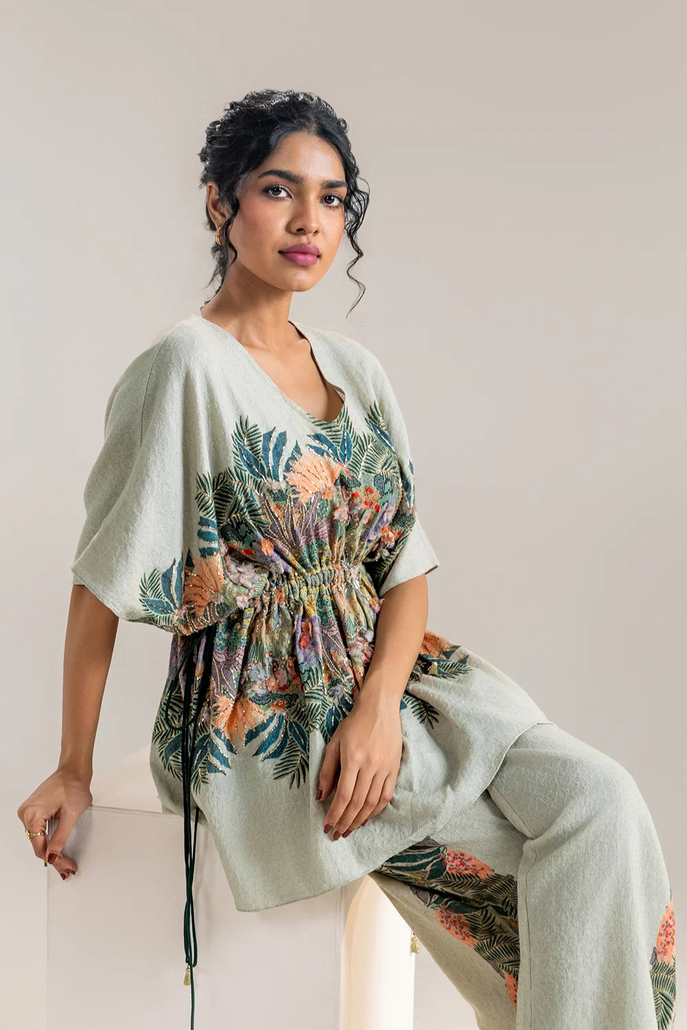 Kaira Embellished Kaftan Set
