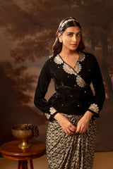 Eraya Embroidered Drape Skirt Set