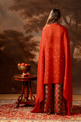Orani Embroidered Co-ord Set with Cape