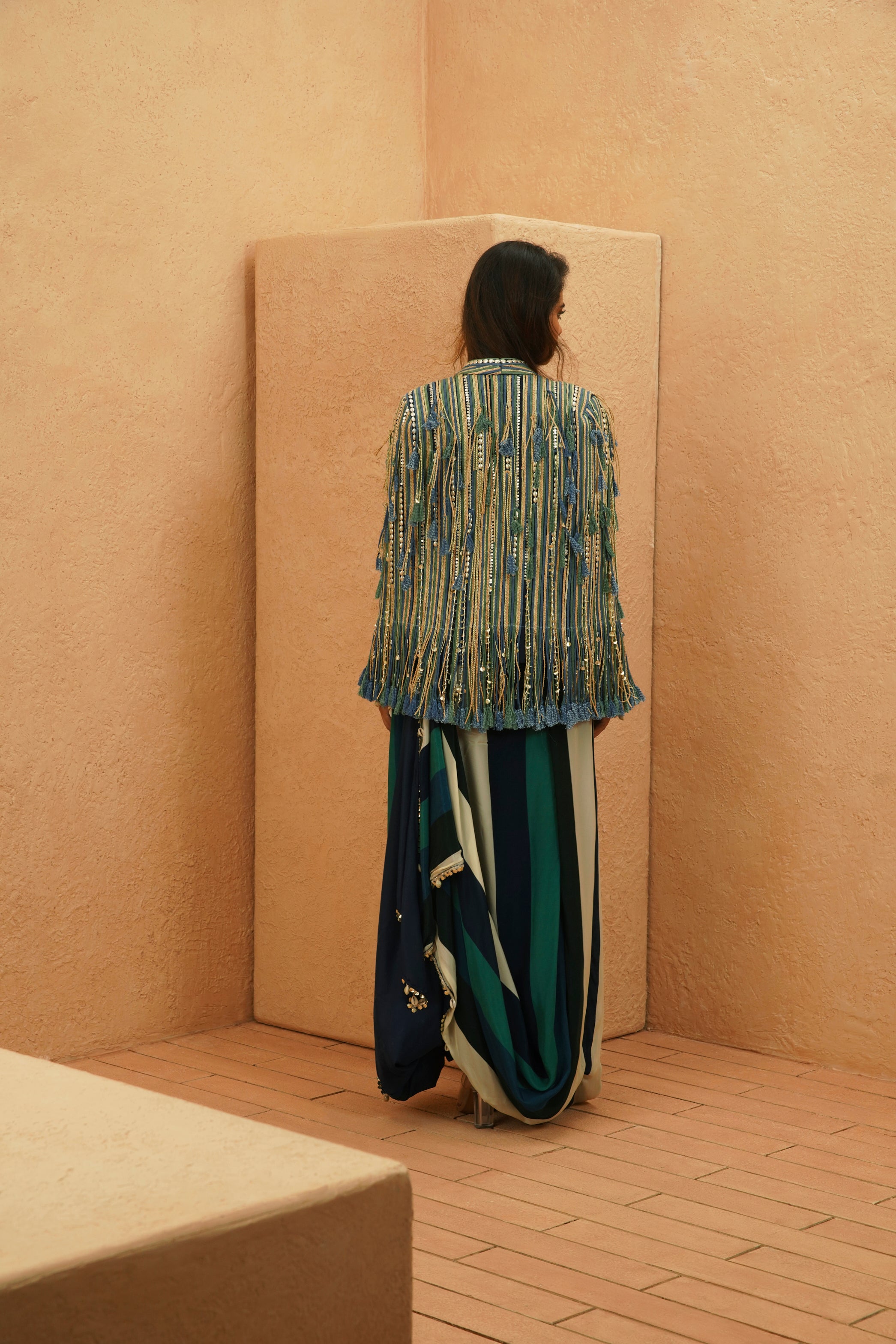 TERACCOTA METALLIC CAPE JACKET