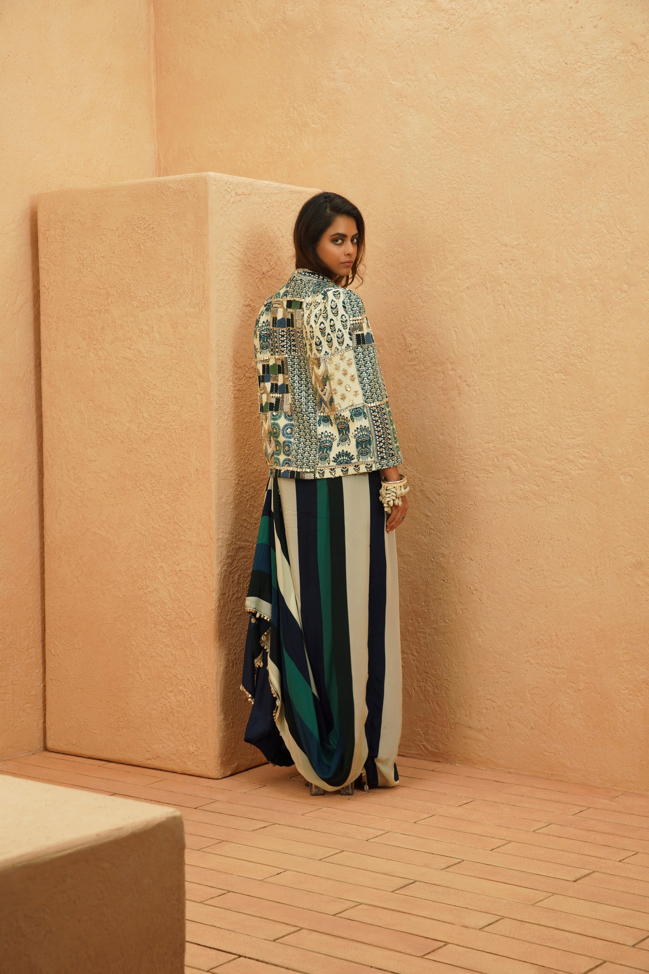 AFREEN EMBELLISHED CAPE  JACKET