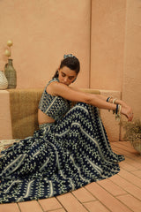 ZURI EMBELLISHED CROP TOP AND PLEATED SKIRT SET