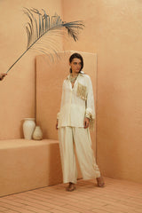 SAMIRA BEIGE TASSELED CO-ORD SET