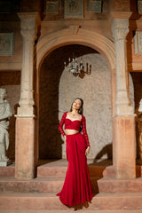 IRINA SKIRT SET- Corset blouse and drape skirt set