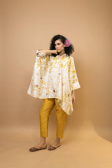 Marigold and rose petals kaftan top