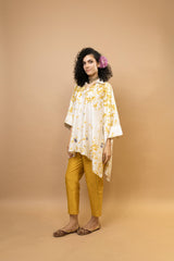 Marigold and rose petals kaftan top