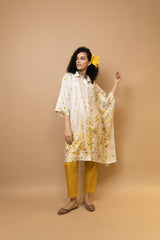 Marigold and rose petalsone shoulder shirt tunic