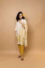 Marigold and rose petalsone shoulder shirt tunic