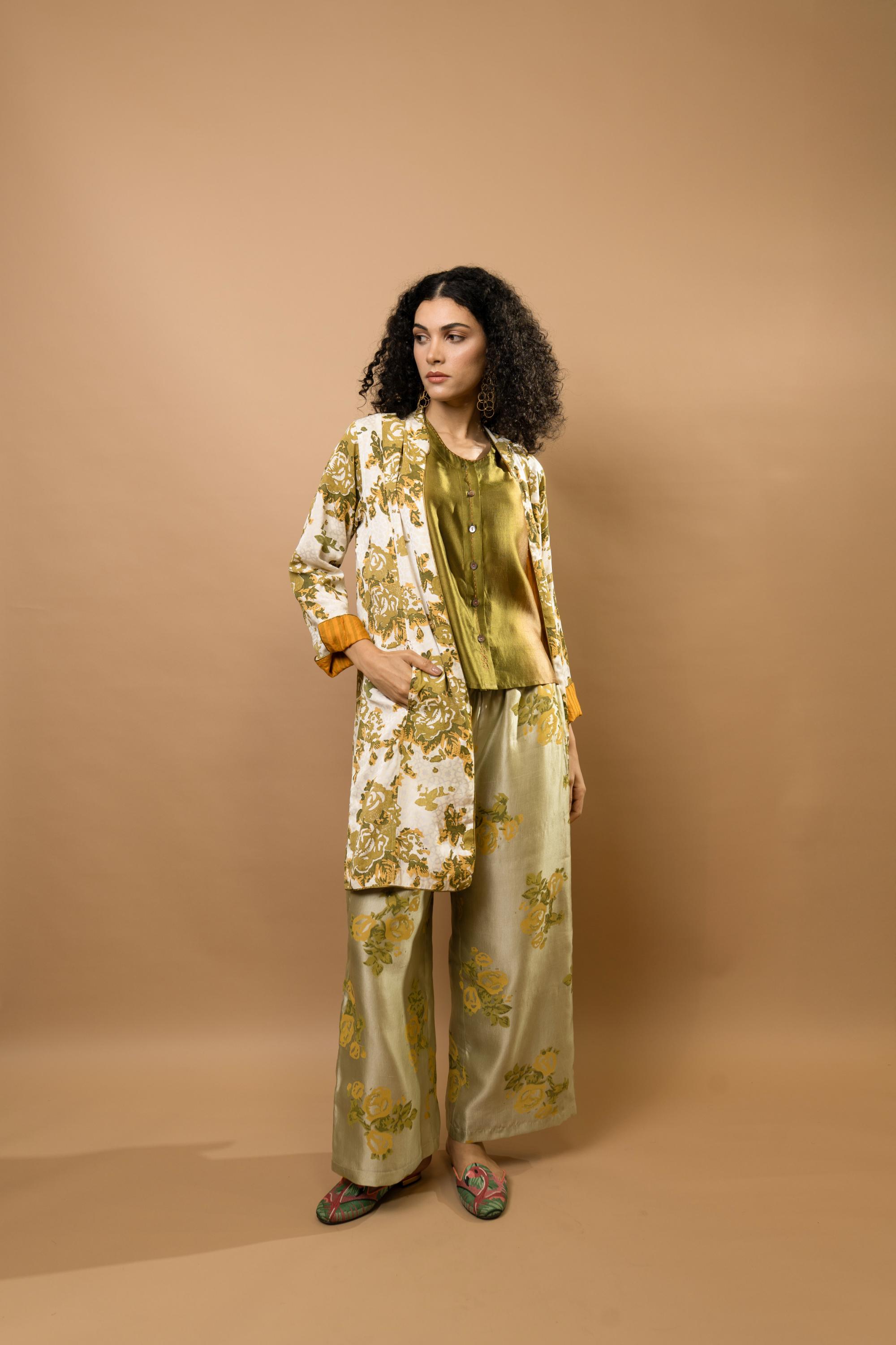 Reversible block-printed jacket