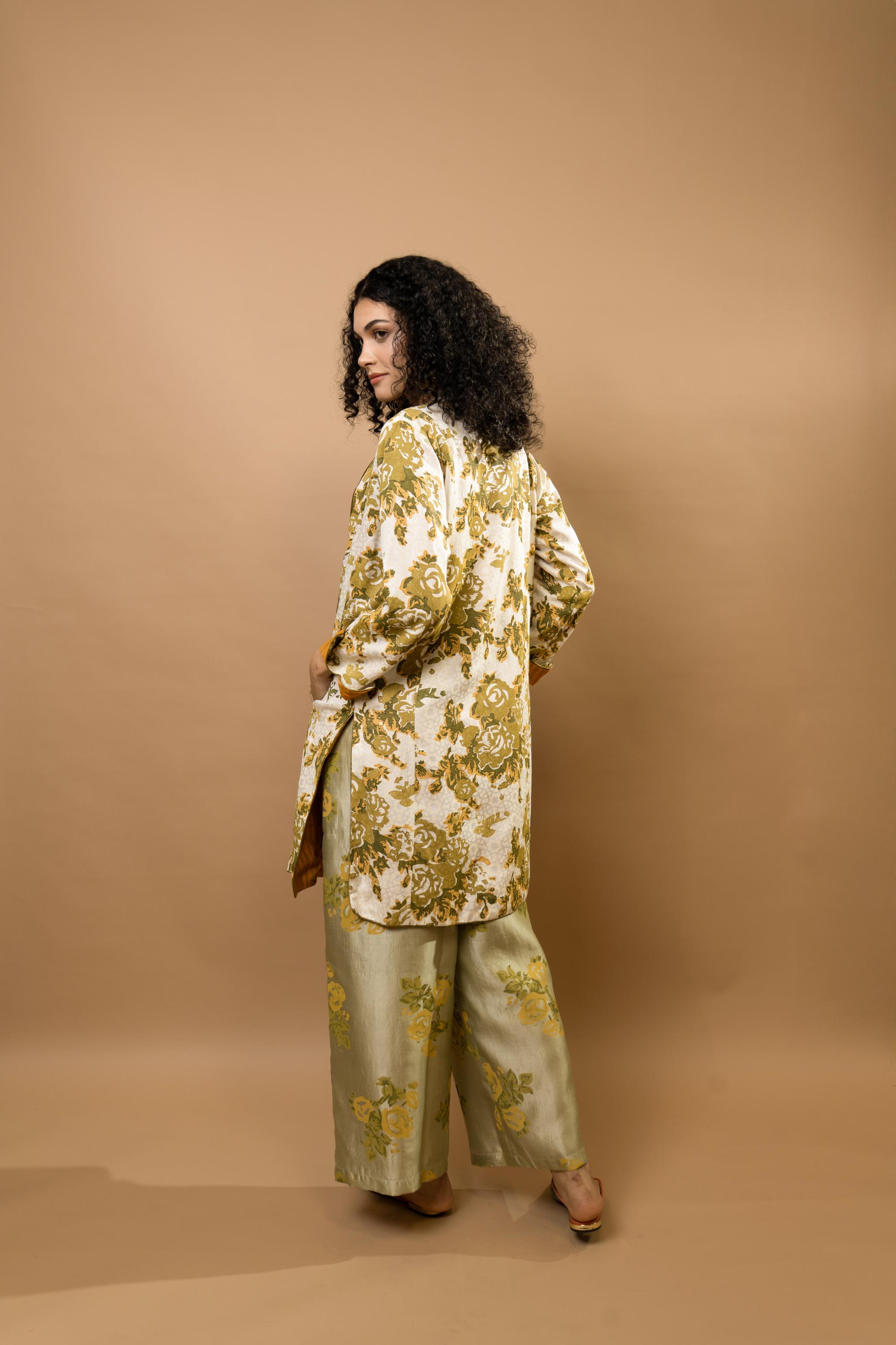 Reversible block-printed jacket