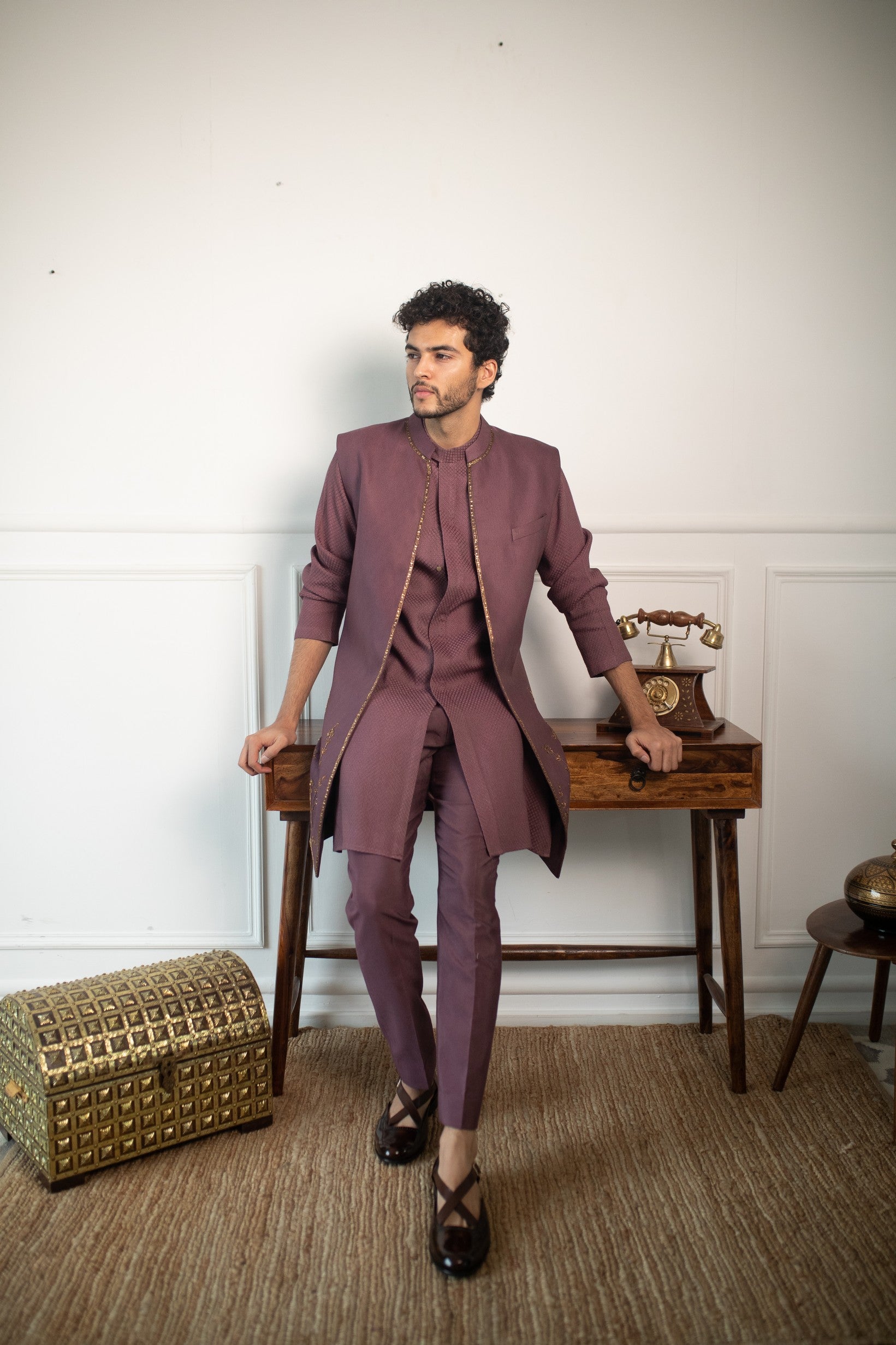 Devine marsala shrug set