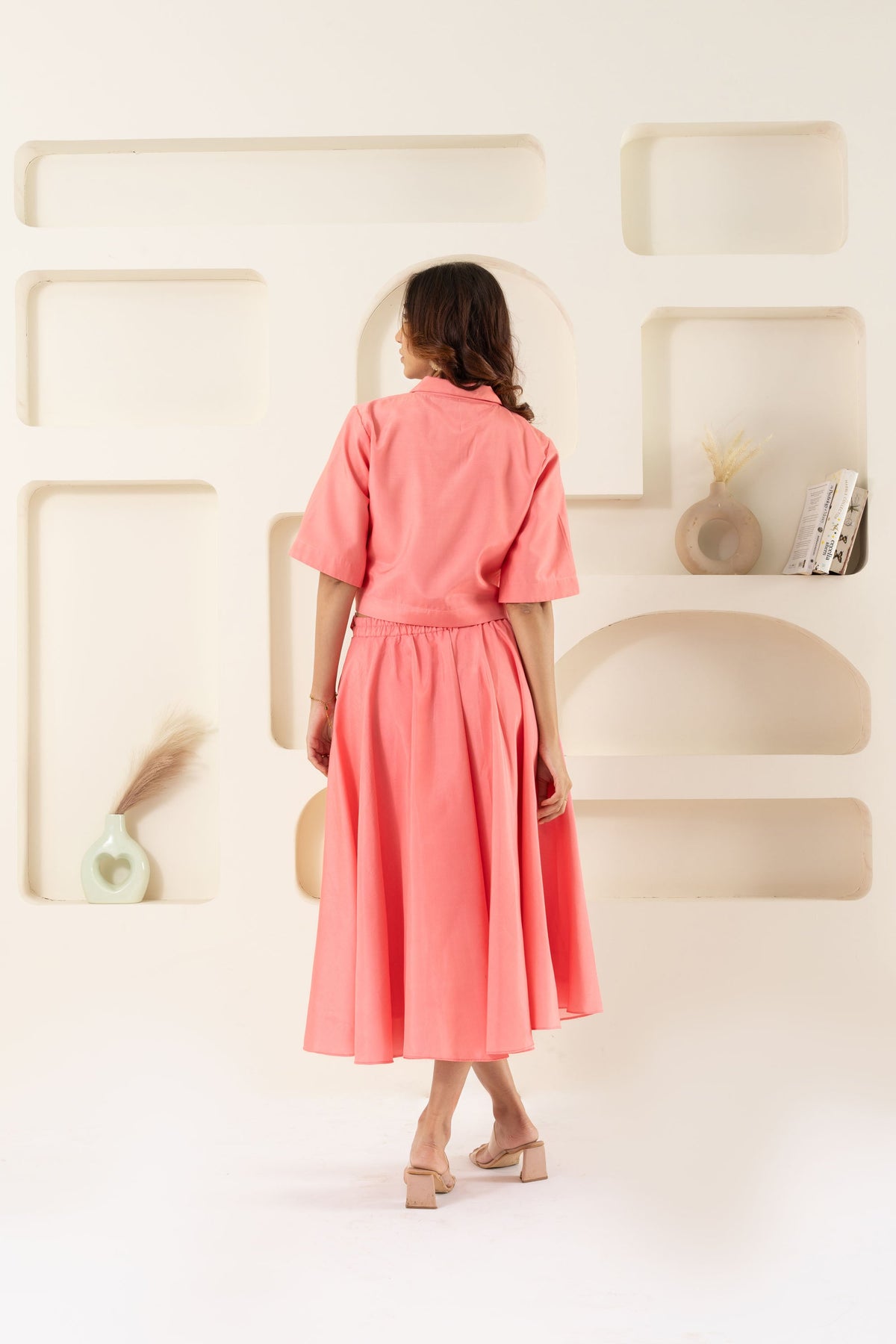 PINK COTTON SKIRT TOP SET