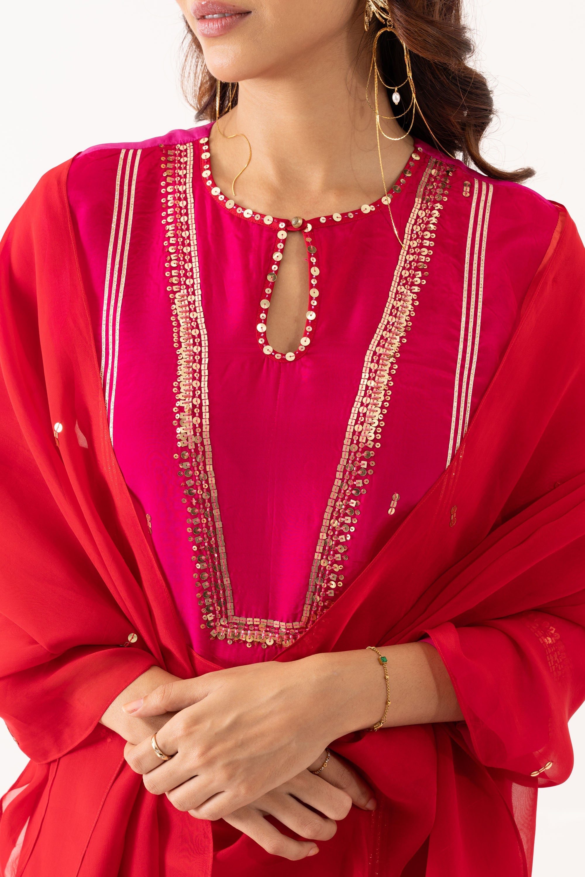 PRANALI MISTRY MEHTA IN ORGANZA SILK FESTIVE KURTA SET