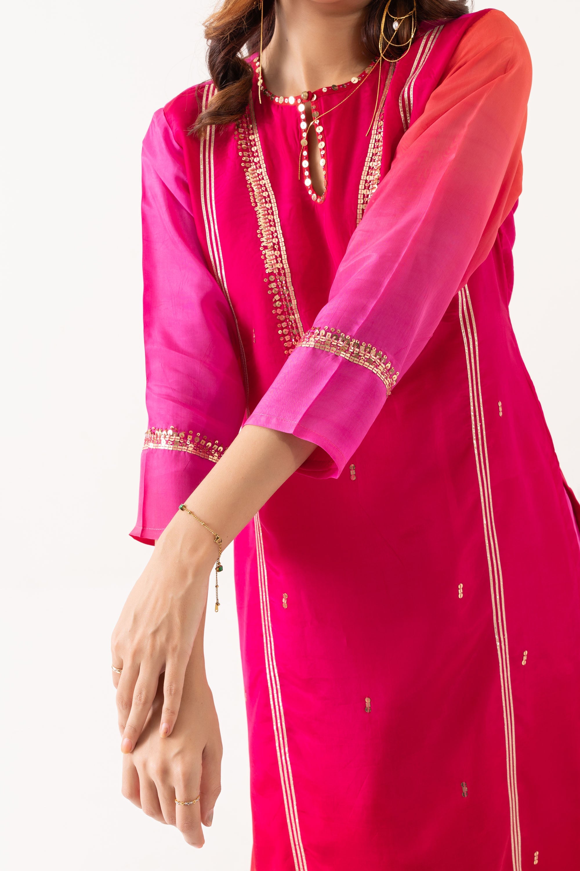 PRANALI MISTRY MEHTA IN ORGANZA SILK FESTIVE KURTA SET