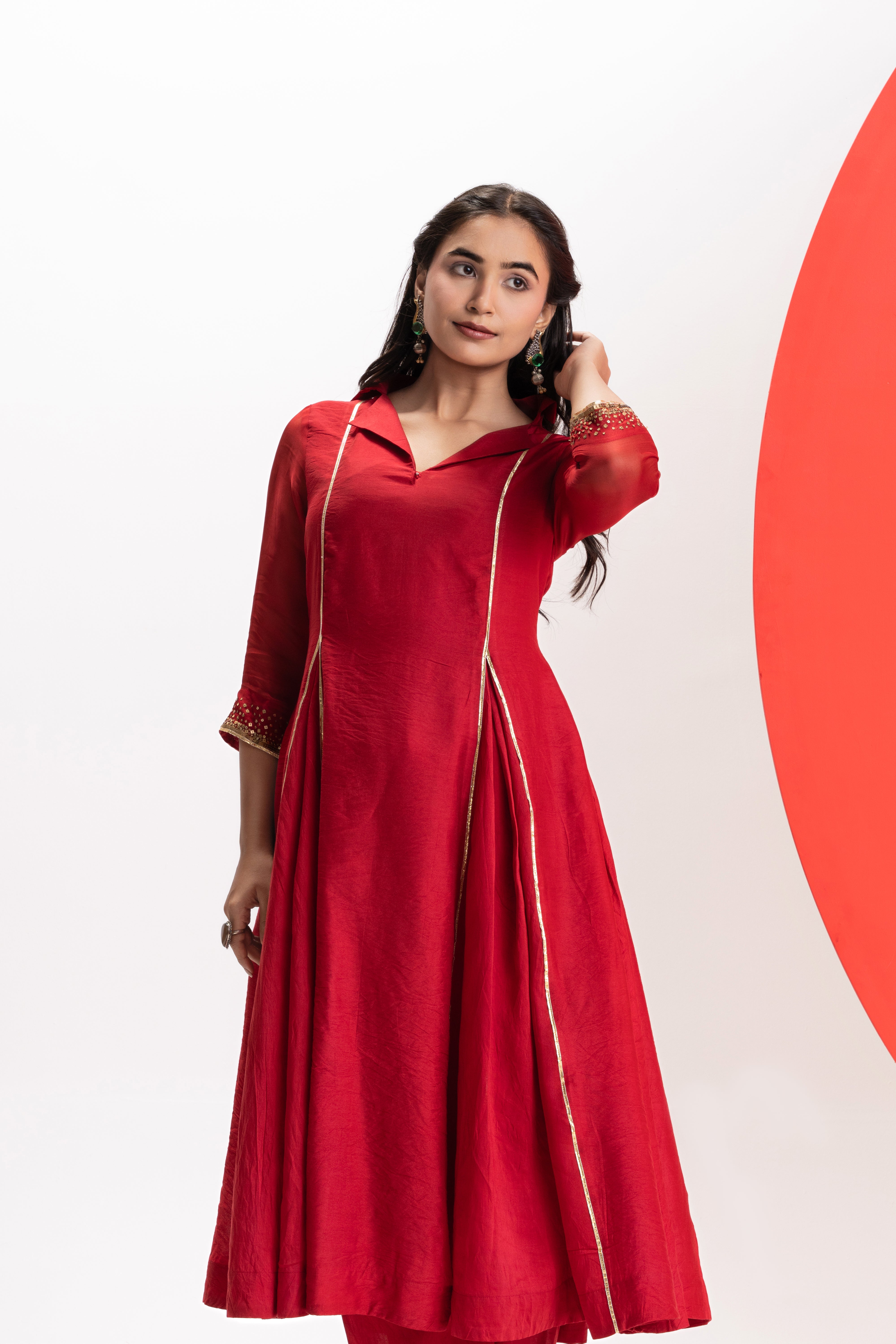 RED KALI TUNIC SET