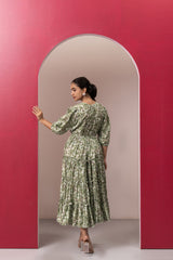GREEN RAYON GYPSY DRESS