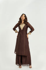 BROWN A-LINE SUIT SET