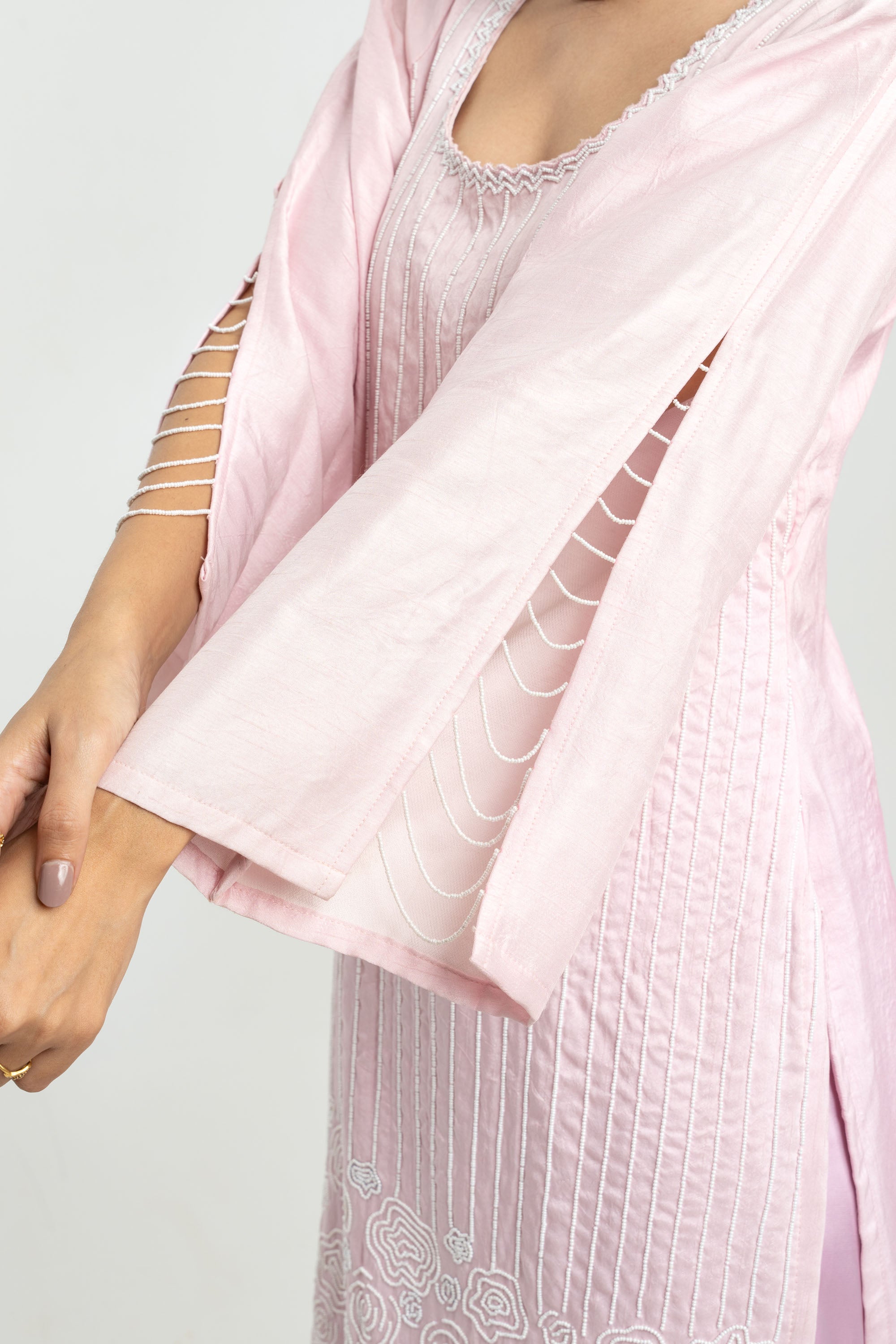 PINK MOTI KURTA SET