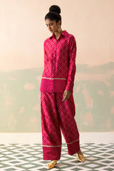Raw Silk Benarasi Jaal Shirt & Pants with Zari Tissue Border