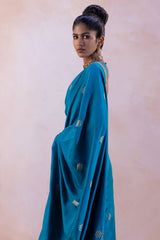 Benarasi Silk Flower Buty Saree with Silk Satin Jaal Blouse & Petticoat