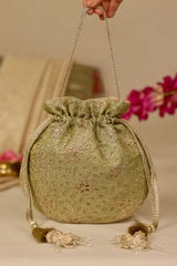 Tarang cutwork potli - Green