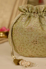 Tarang cutwork potli - Green
