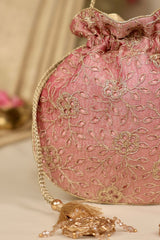 Tarang cutwork potli - Pink