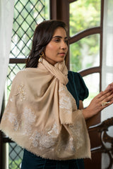 The Gilded Dragonfly | Embroidered Fine Wool Silk Stole