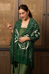 The Labyrinth Rose | Embroidered Fine Wool Silk Stole