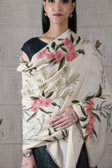 The Spring Awakening | Embroidered Fine Wool Silk Stole