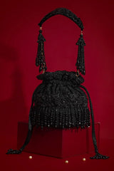 Tilora Embroidered Mini Potli - Black