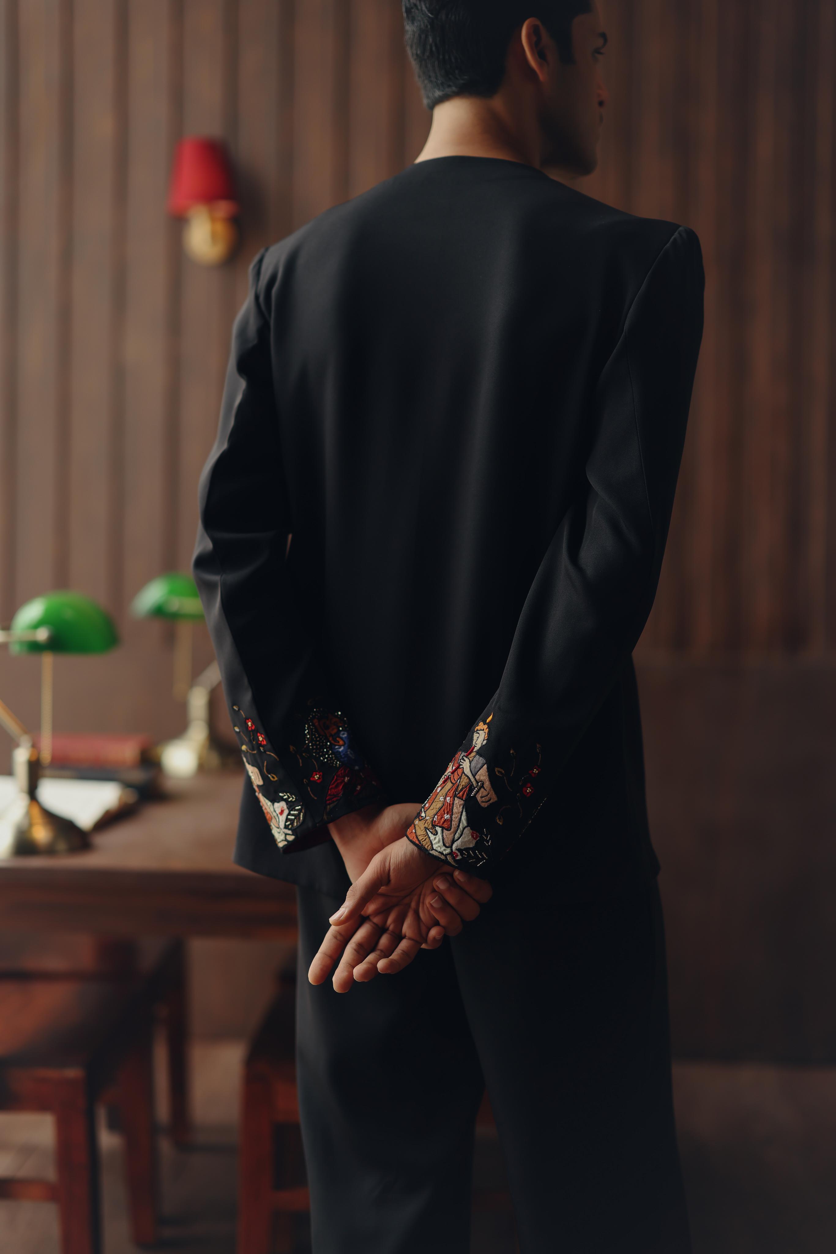 Art Deco Hi Neck Short Jacket