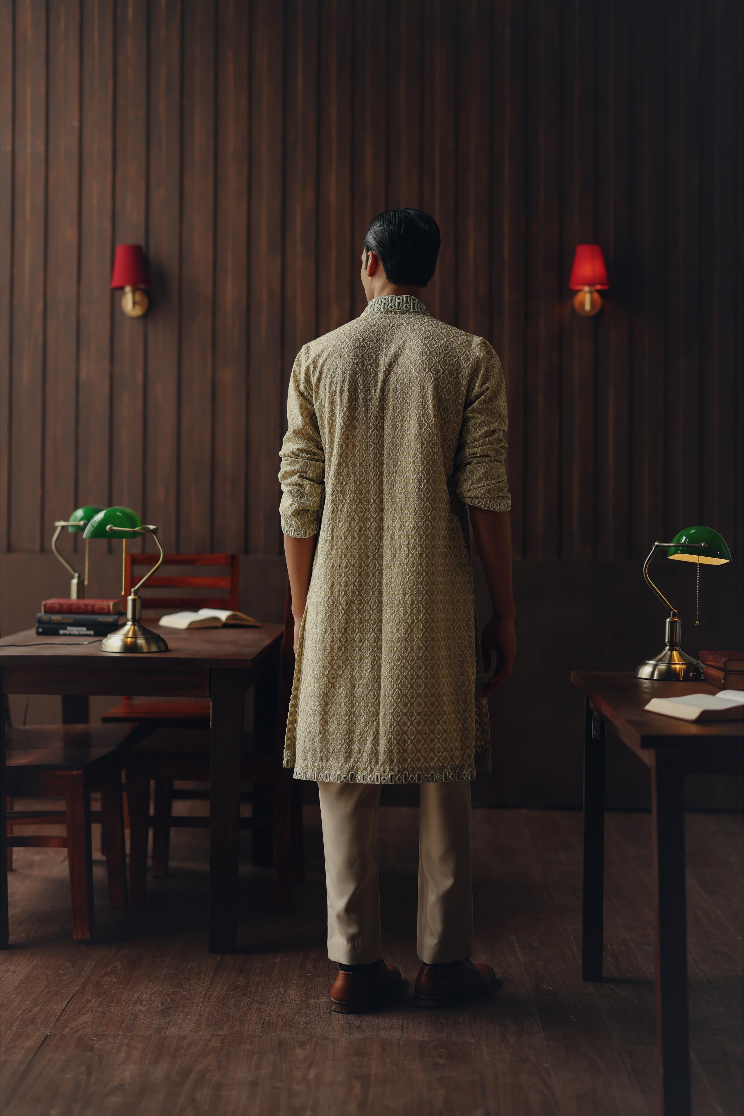 Mirrorwork Chikankari Kurta