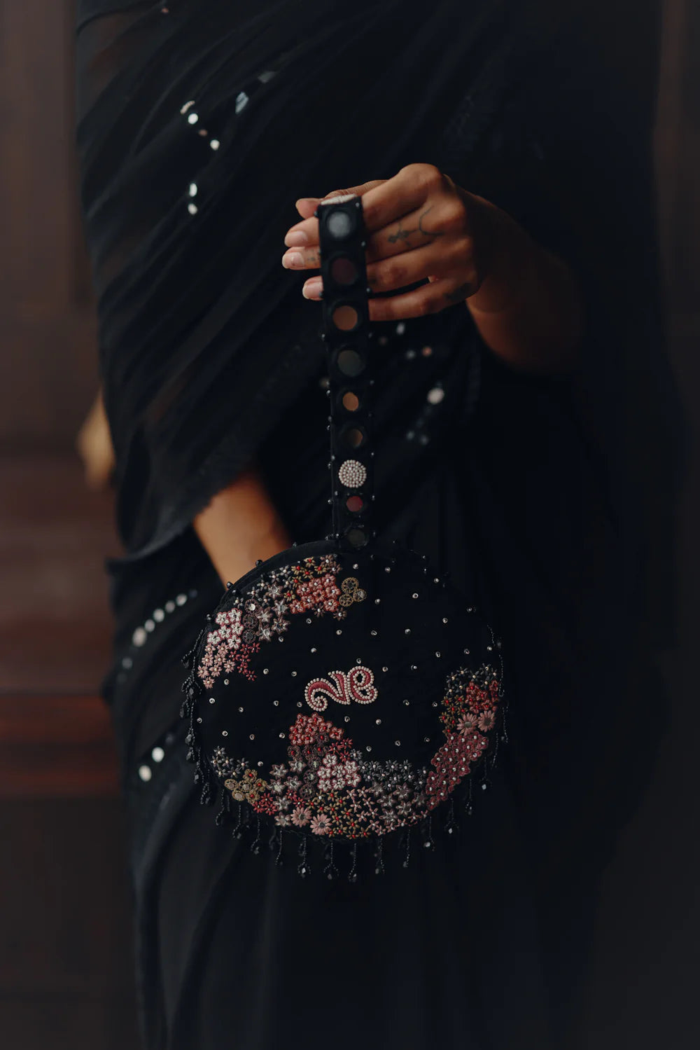 Round Embellished Bag