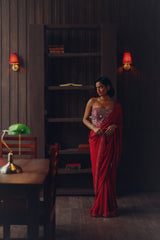 Georgette scalopped saree with bralette