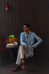 Mirrorwork Beadwork Monga Silk Kurta
