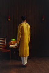 Mirrorwork Beadwork Monga Silk Kurta